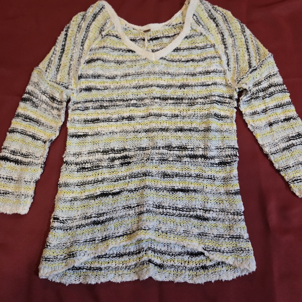 Blue and Yellow Free People long sleeve